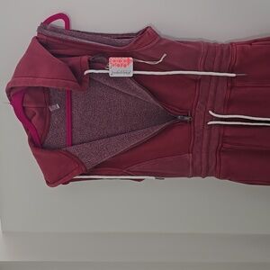 Burgundy Hooded Jumpsuit